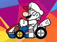 Mario Driving Coloring Book background