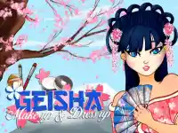 Geisha make up and dress up background