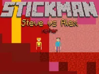 Stickman Steve vs Alex - Nether background