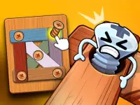 Wood Bolts Nuts Screw Pin Puzzle background