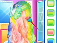 Princess Fashion Rainbow Hairstyle Design background