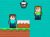 Brothers are making a cake background