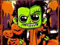 Franky & Vampire Halloween Puzzle background