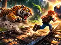 Running From A Hungry Tiger background