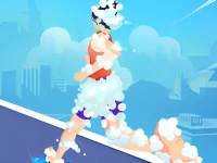 running in foam background