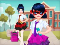 Dotted Girl Back To School background