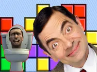 Mr Bean & Skibidi Tetris background