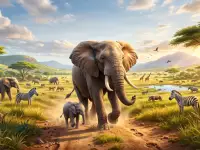 Zoo Elephant Simulator City Attack background