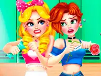 School Girls Battle Beauty Salon background