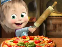 Masha And The Bear Pizzeria Game background