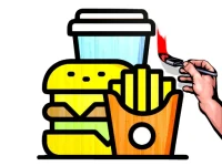 Fast Food Coloring Book background