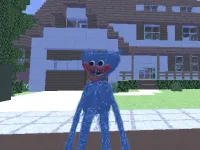 Huggy Wuggy in Minecraft background