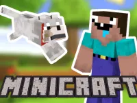 Minicraft: Steve And Wolf Adventure background