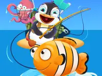 Baby Penguin Fishing background