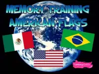 MEMORY TRAINING. AMERICAN FLAGS background