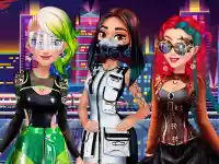Cyberpunk City Fashion background