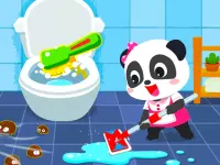 Baby Panda House Cleaning background