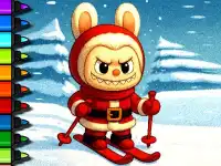Easy Coloring Labubu Time background