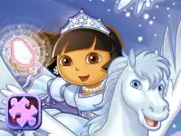 Dora Winter Holiday Puzzles background