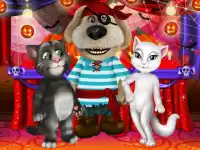 Talking Tom And Angela Halloween Party background
