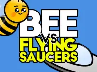 Bee vs flying saucers background