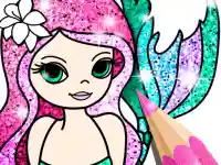Mermaid Coloring Book Glitter background