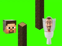 Spinning Skibidi Toilet Flappy Minecraft background