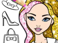 Fashion Coloring Glitter background