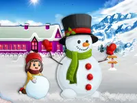 Kids and Snowman Dress Up background