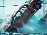 Stunt Car Crash Glass background