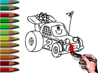 BTS Racing Car Coloring background