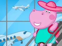 Hippo Family Airport Adventure background