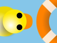 Duck rescue boat background