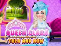 Queen Clara Then and Now background