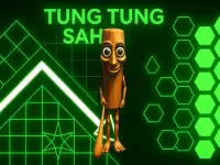 Tung Tung Sahur in Geometry Dash background