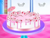 Cherry Blossom Cake Cooking background