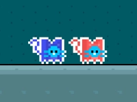 Red and Blue Cats background